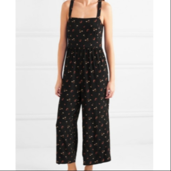 Madewell Pants - Madewell Smocked Crop Floral Print Jumpsuit